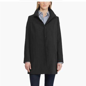 Lauren Ralph Lauren | Stand Collar Crepe Coat | Black | XS - NWT!